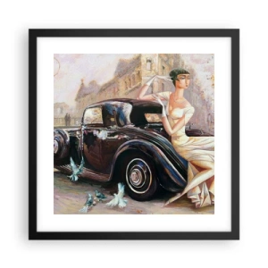 Plakat w czarnej ramie - Elegancja w stylu retro - 40x40 cm