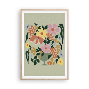 Plakat w ramie jasny dąb - Bukiet kipiący życiem - 61x91 cm