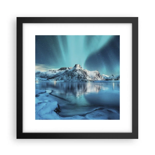 Plakat w czarnej ramie - Noc światła - 30x30 cm