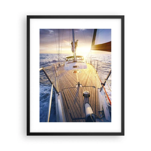 Plakat w czarnej ramie - Biegnąca po falach - 40x50 cm