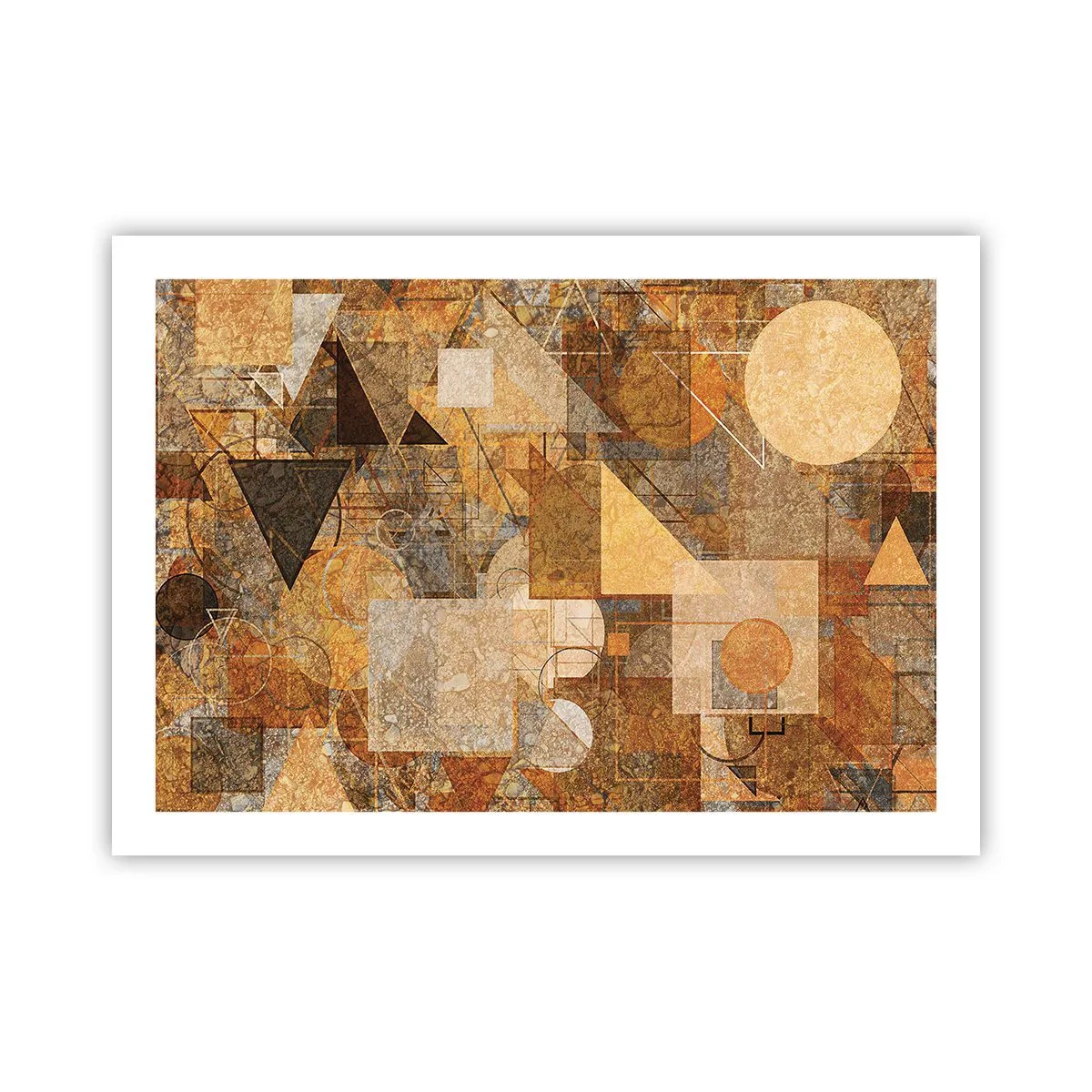 Plakat - Kubistyczne studium brązu - 70x50 cm