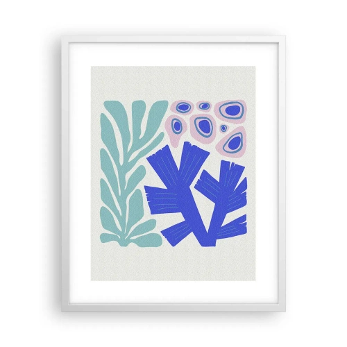 Plakat w białej ramie - Podwodny ogród - 40x50 cm