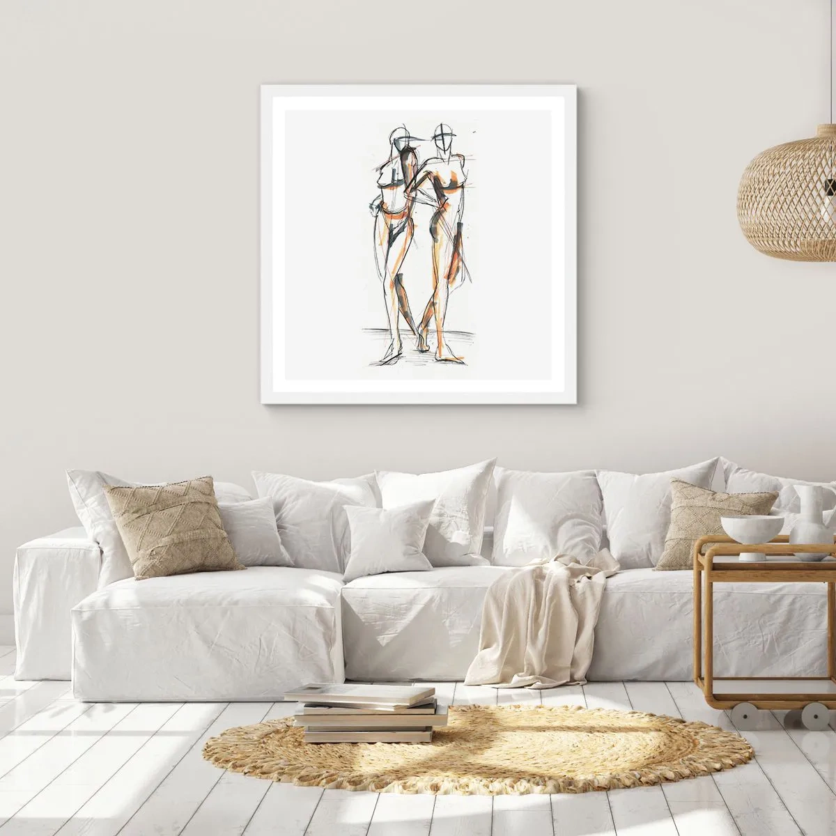 Plakat w białej ramie - Studium wdzięku - 50x50 cm