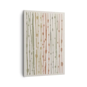 Obraz na płótnie - Wzór linii w ciepłych odcieniach na jasnym tle - 70x100cm - Muzyczny zapis barw - Nowoczesna dekoracja ścienna do salonu i sypialni ARTTOR