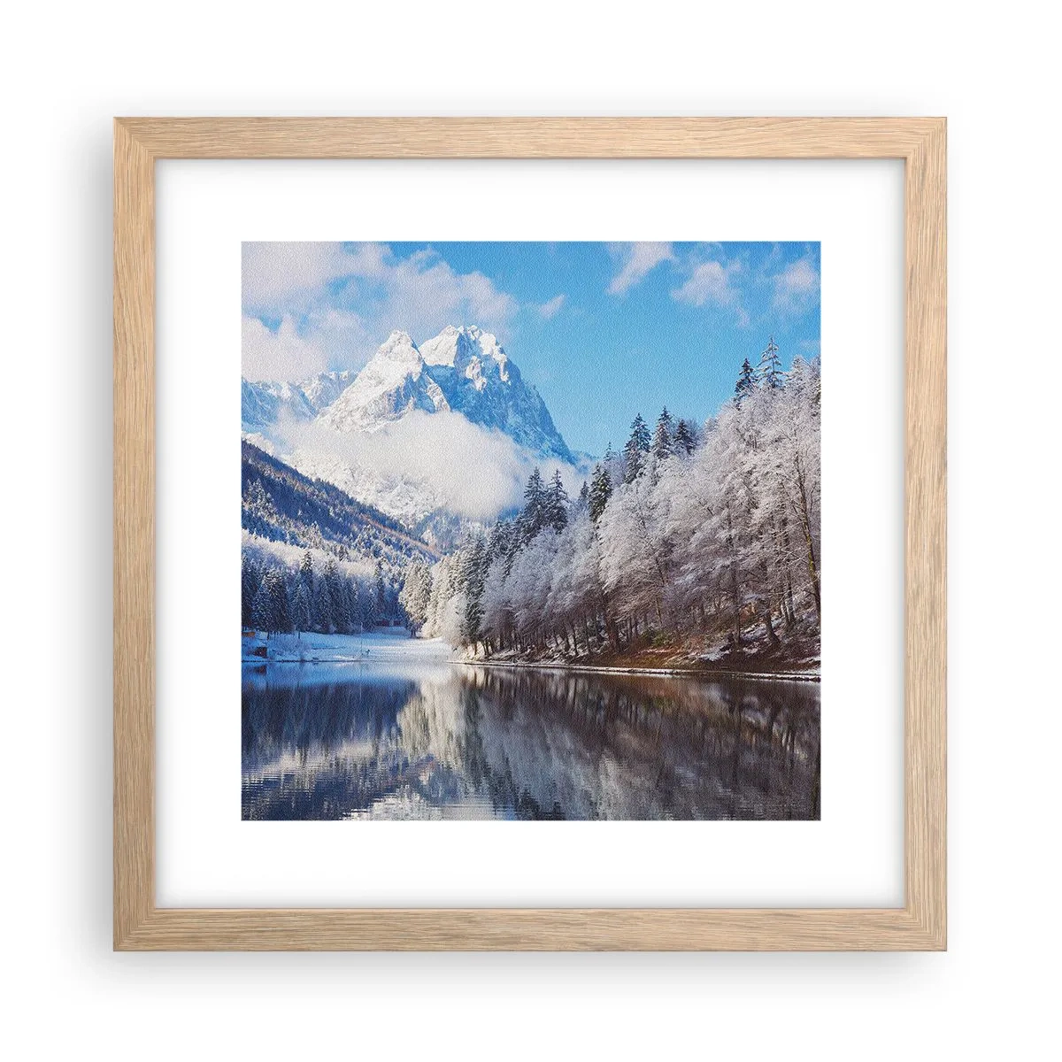 Plakat w ramie jasny dąb - Śnieżna straż - 30x30 cm