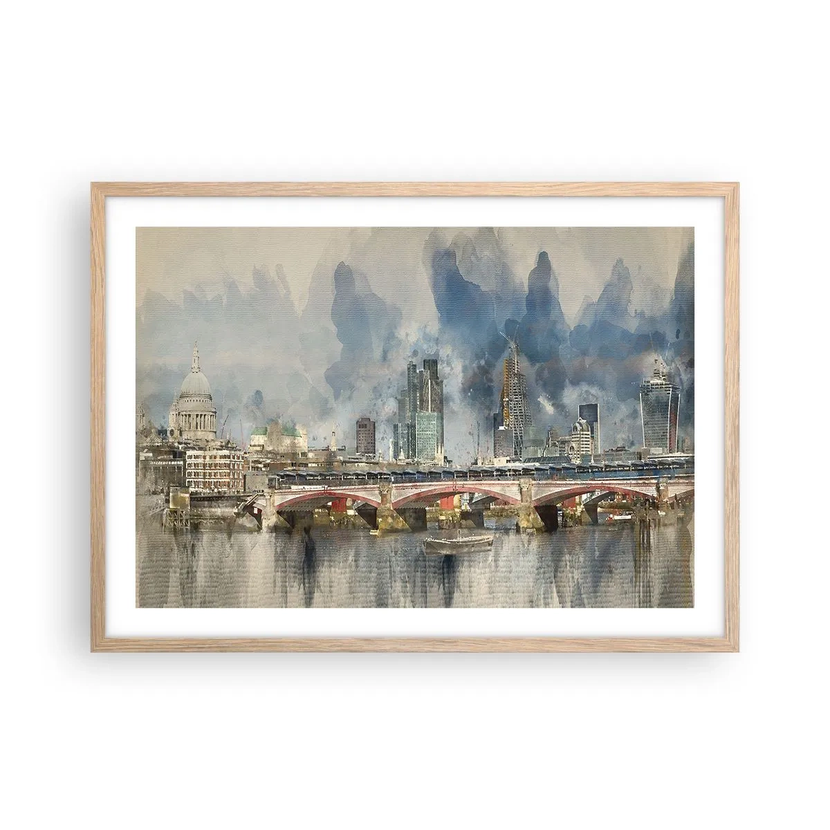 Plakat w ramie jasny dąb - Londyn w całej okazałości - 70x50 cm