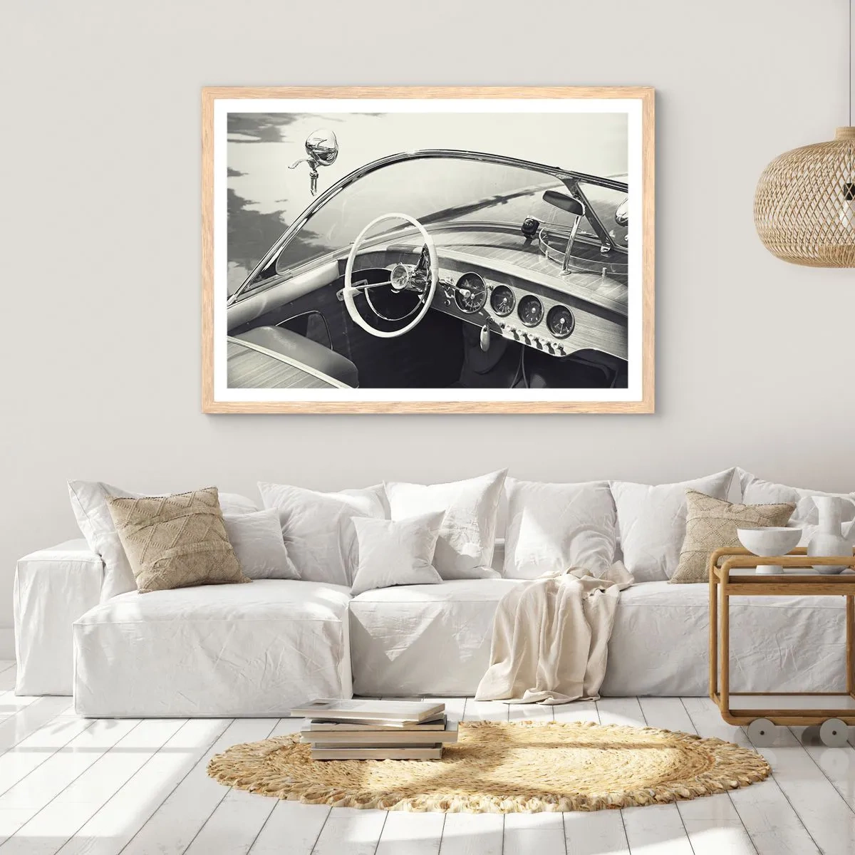 Plakat w ramie jasny dąb - Pogoda dla bogaczy - 100x70 cm