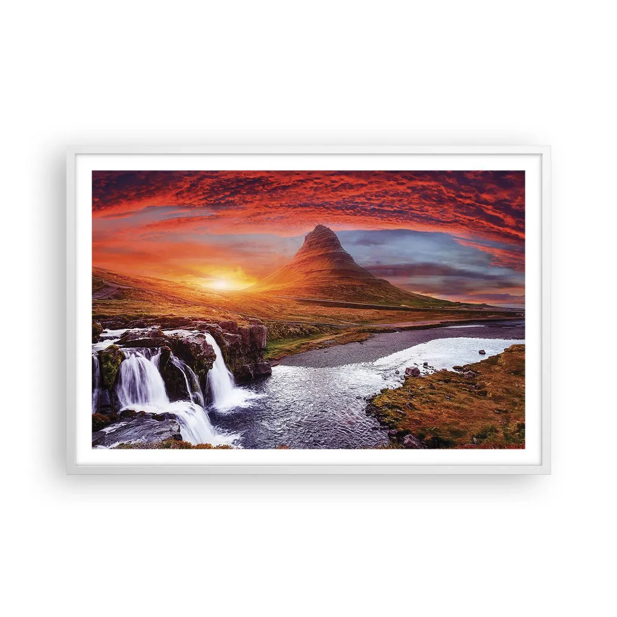 Plakat w białej ramie - Widok Śródziemia - 91x61 cm