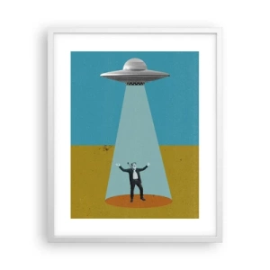 Plakat w białej ramie - Bliskie spotkanie - 40x50 cm