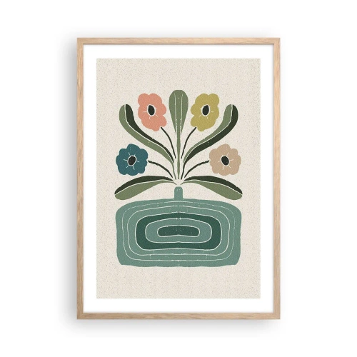 Plakat w ramie jasny dąb - Bukiet symetryczny - 50x70 cm