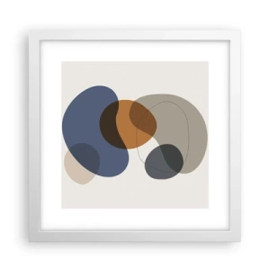 Plakat w białej ramie - Krople barw - 30x30 cm