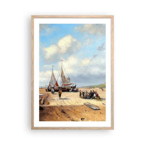 Plakat w ramie jasny dąb - Po udanym połowie - 50x70 cm