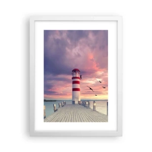 Plakat w białej ramie - Pora do portu - 30x40 cm