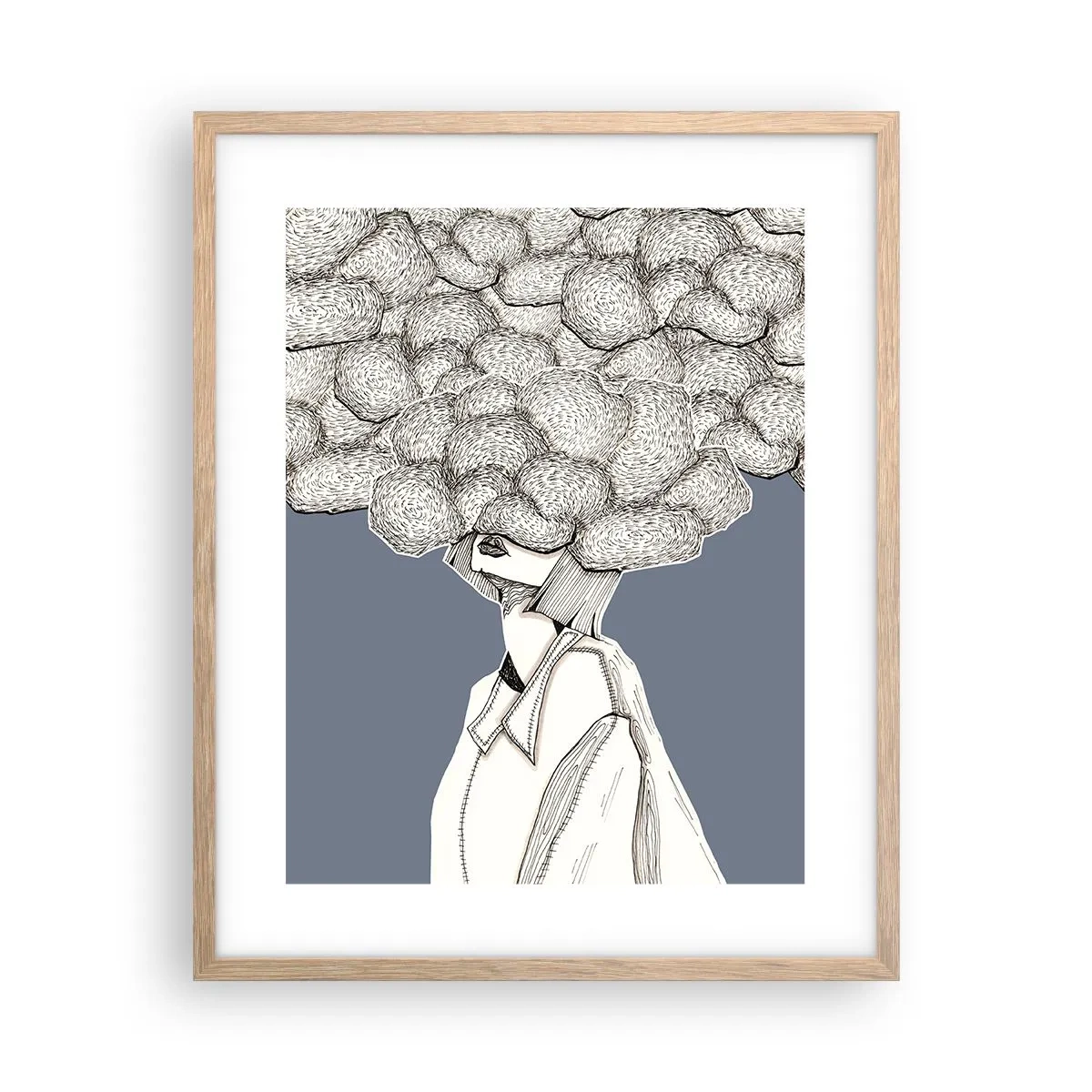 Plakat w ramie jasny dąb - Z głową w chmurach - 40x50 cm