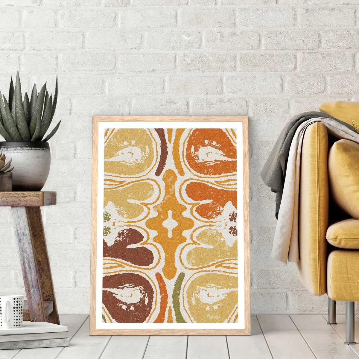 Plakat w ramie jasny dąb - Abstrakcja sentymentalna - 70x100 cm