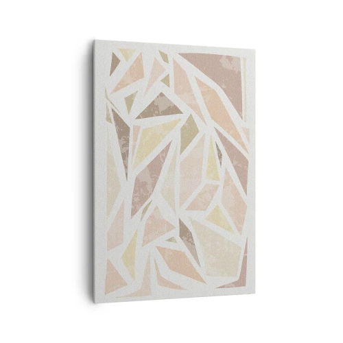 Obraz na płótnie - Abstrakcyjne geometryczne kształty w pastelowych kolorach - 70x100cm - Kompozycja witrażowa - Nowoczesna dekoracja ścienna do salonu i sypialni ARTTOR