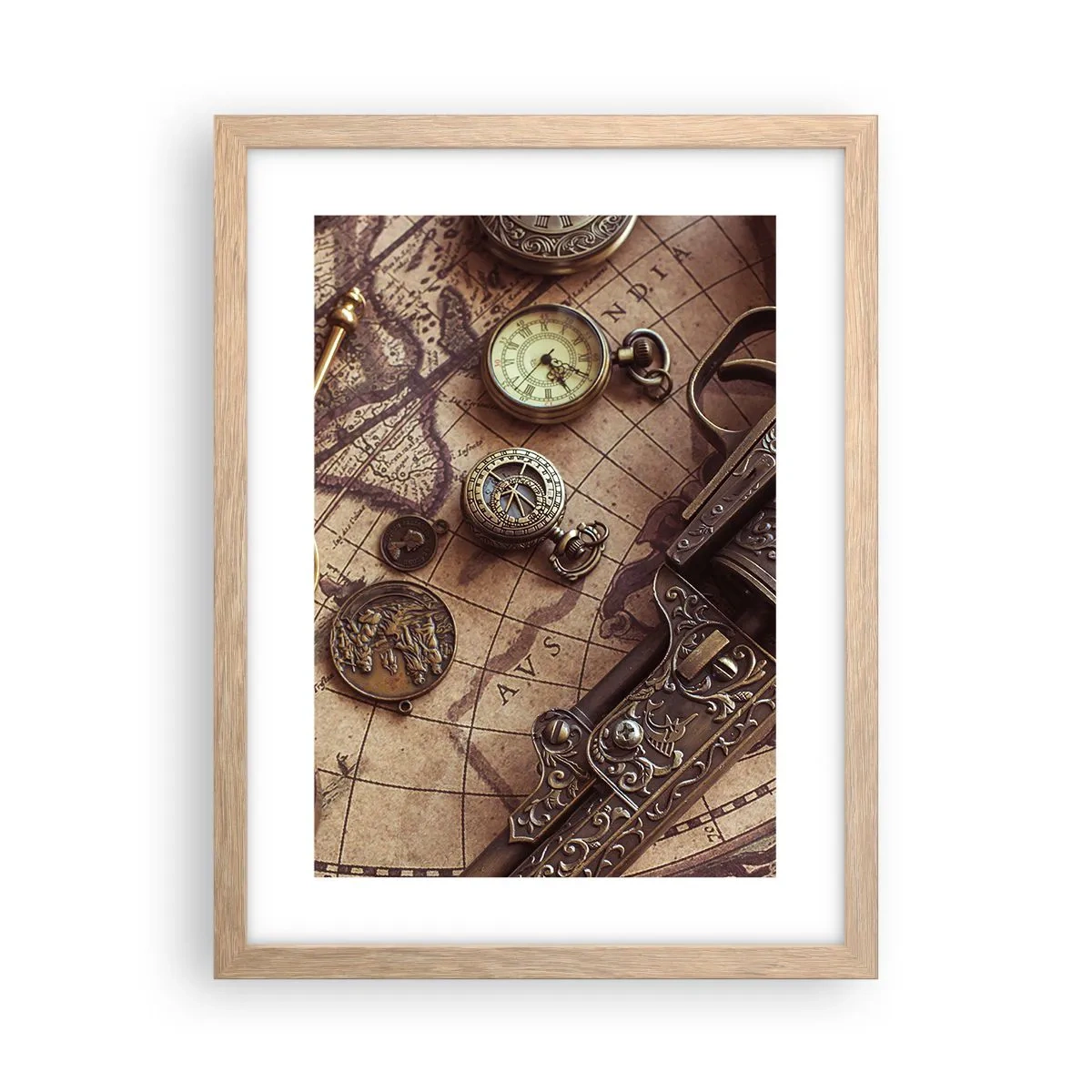 Plakat w ramie jasny dąb - Przygoda wzywa - 30x40 cm