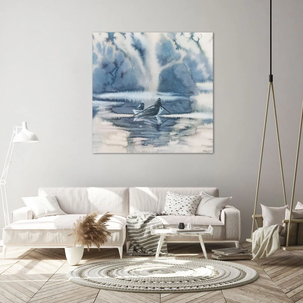 Obraz na płótnie - Wędkarze w swoim raju - 40x40 cm