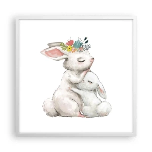 Plakat w białej ramie - Nie ma jak u mamy - 60x60 cm