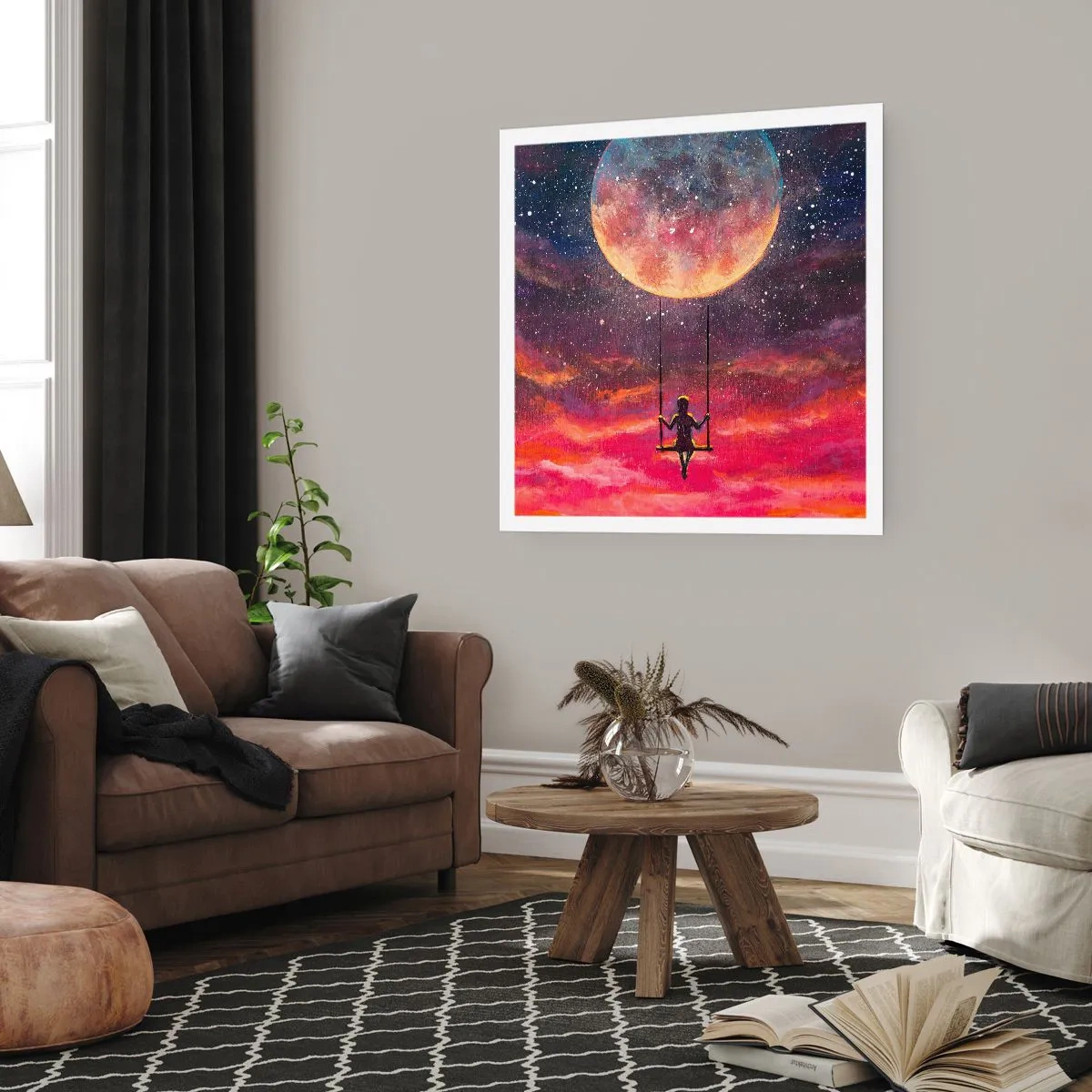 Plakat - Bujać w obłokach - 50x50 cm