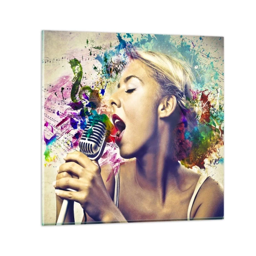 Obraz na szkle - Pomalować głosem świat - 50x50 cm