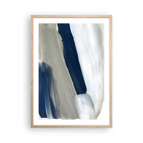 Plakat w ramie jasny dąb - Spotkanie z bielą - 50x70 cm