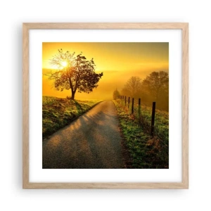 Plakat w ramie jasny dąb - Miodne popołudnie - 40x40 cm