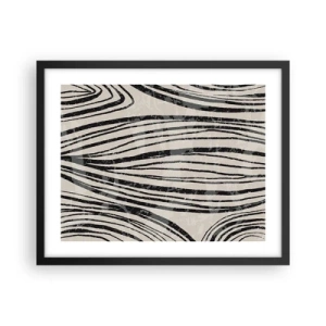 Plakat w czarnej ramie - Rozlewisko linii - 50x40 cm