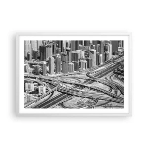Plakat w białej ramie - Dubaj – miasto niemożliwe - 70x50 cm