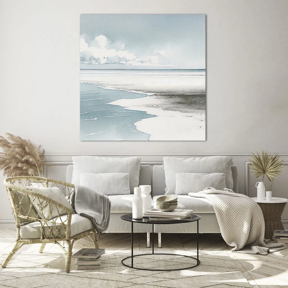 Obraz na szkle - Łagodny przypływ - 70x70 cm