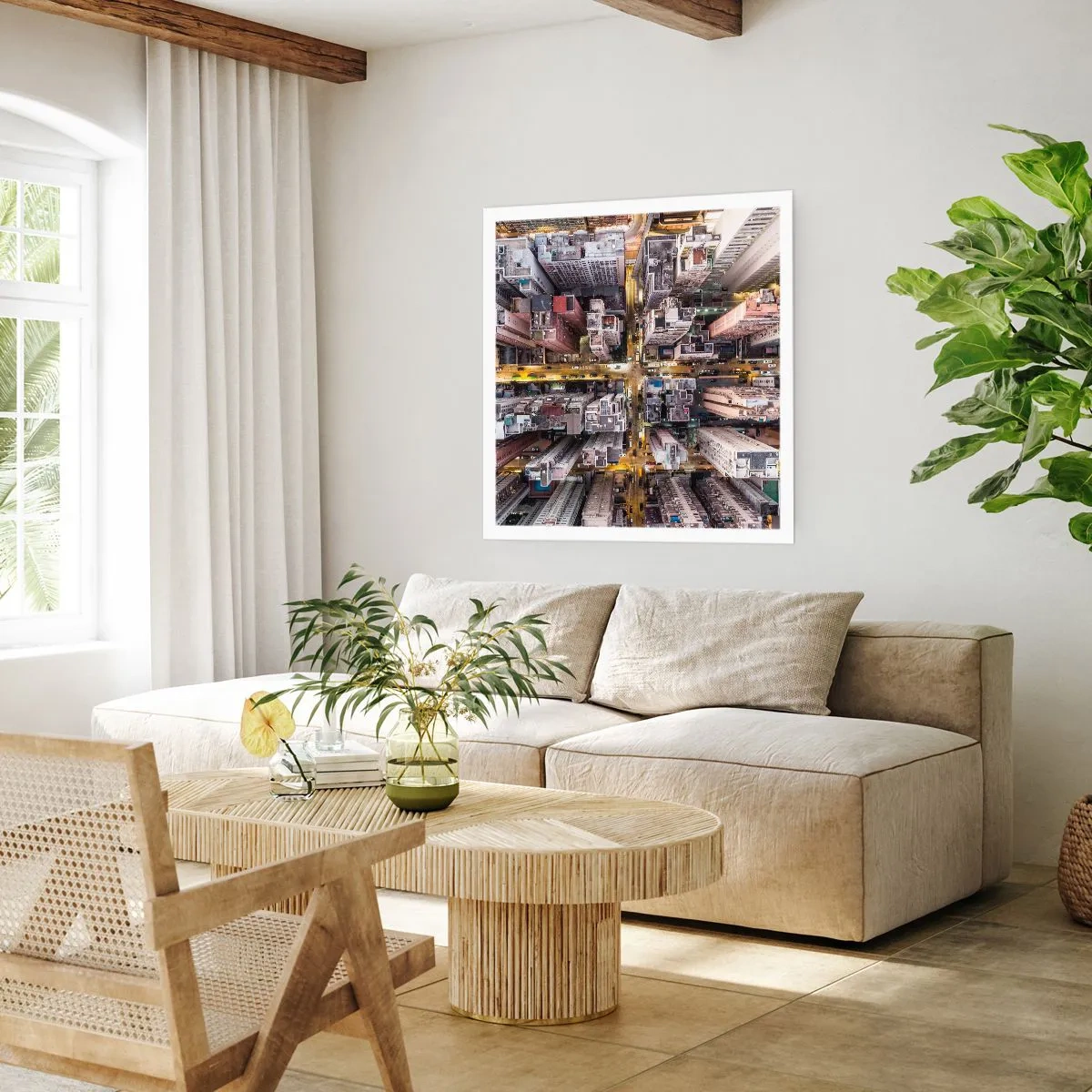 Plakat - Pozdrowienia z Hongkongu - 60x60 cm