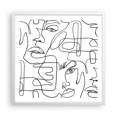 Plakat w białej ramie - W splątanych emocjach - 60x60 cm