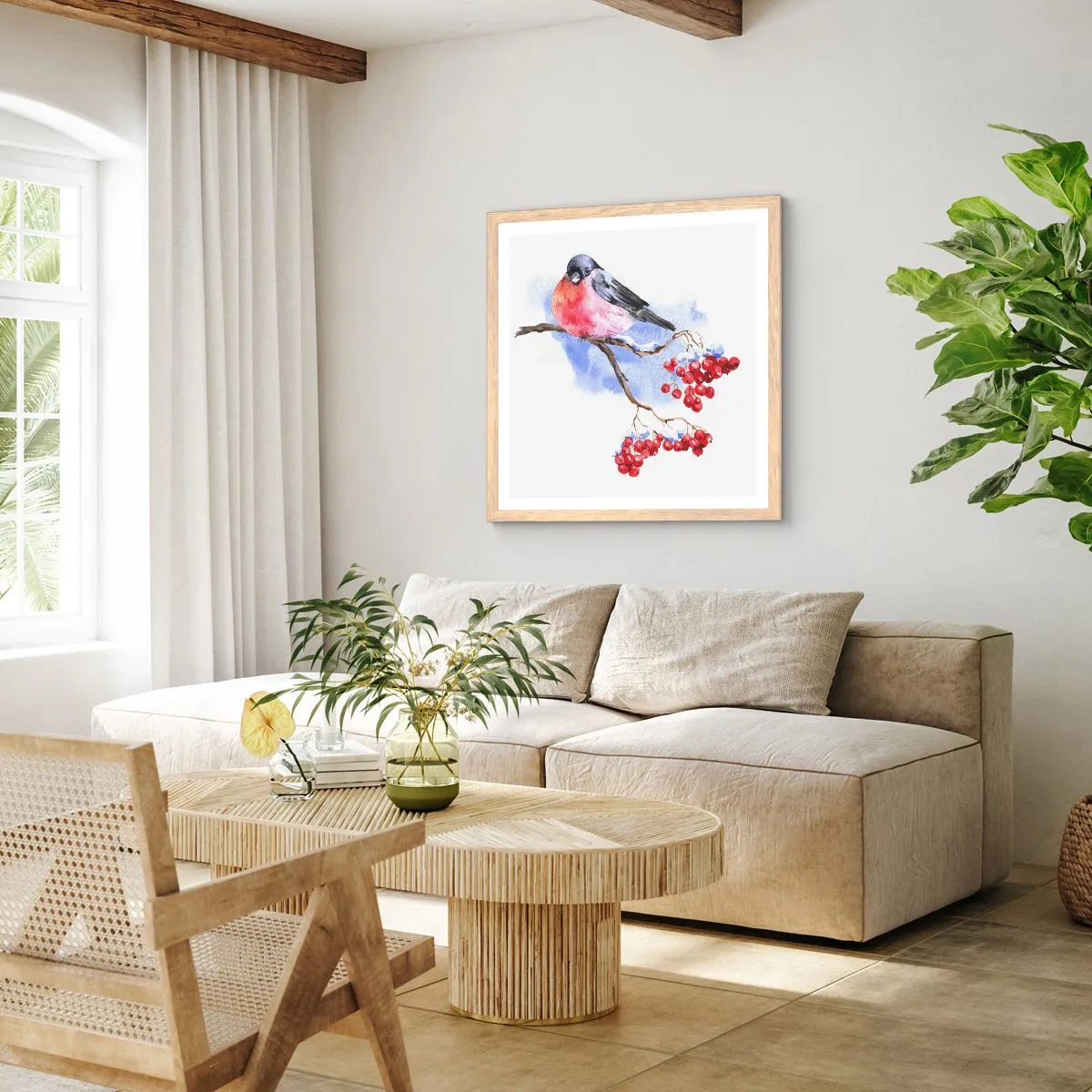 Plakat w ramie jasny dąb - Zima w kolorze - 40x40 cm