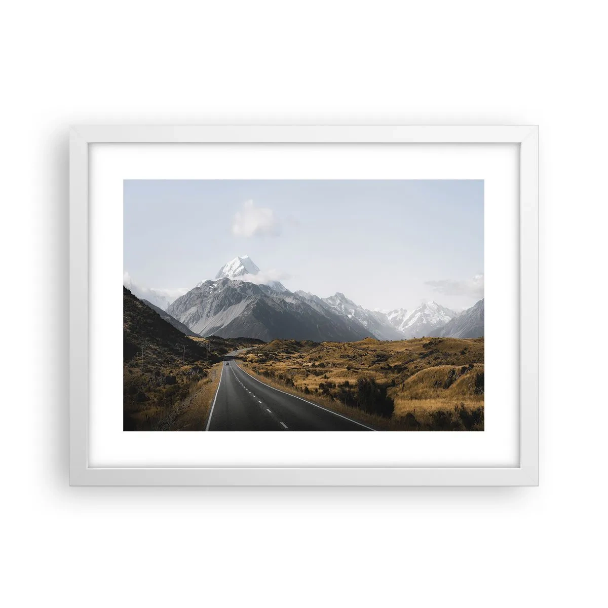 Plakat w białej ramie - Droga do serca gór - 40x30 cm