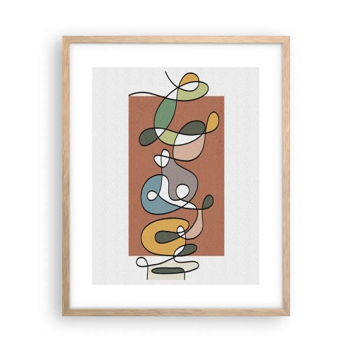 Plakat w ramie jasny dąb - Abstrakcja: kolorowy pląs - 40x50 cm