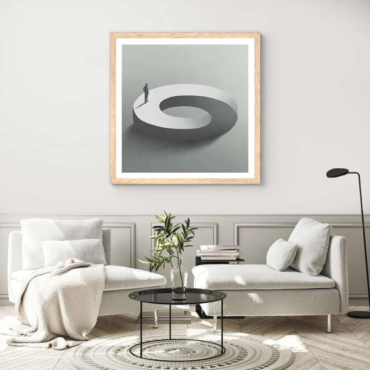 Plakat w ramie jasny dąb - I bądź tu mądry - 40x40 cm