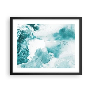 Plakat w czarnej ramie - Rozlewiska błękitu - 50x40 cm