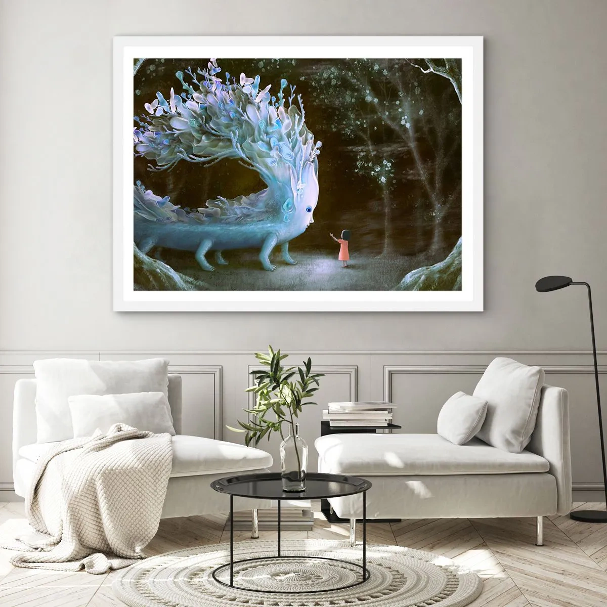 Plakat w białej ramie - Fantastyczne spotkanie - 100x70 cm