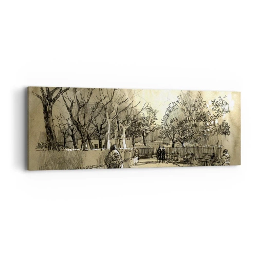 Obraz na płótnie - Piórkiem zatrzymana chwila - 90x30 cm