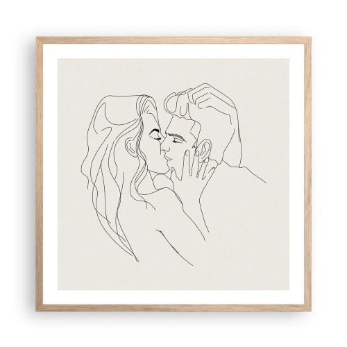 Plakat w ramie jasny dąb - Splątani uczuciem - 60x60 cm