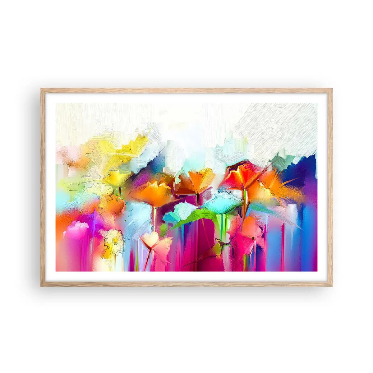 Plakat w ramie jasny dąb - Tęcza zakwitła - 91x61 cm