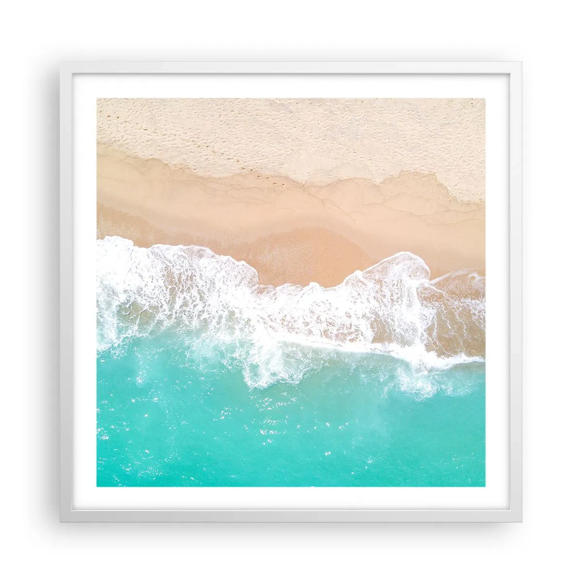 Plakat w białej ramie - Pieszczotliwy dotyk - 60x60 cm