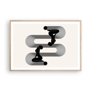 Plakat w ramie jasny dąb - Zmysłowa symetria - 100x70 cm