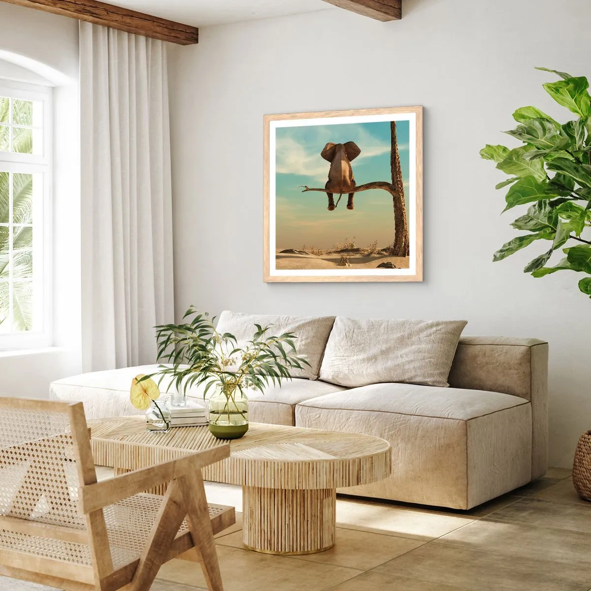 Plakat w ramie jasny dąb - Nowy punkt widzenia - 60x60 cm