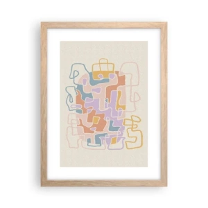 Plakat w ramie jasny dąb - Labirynt – radosna przygoda - 30x40 cm