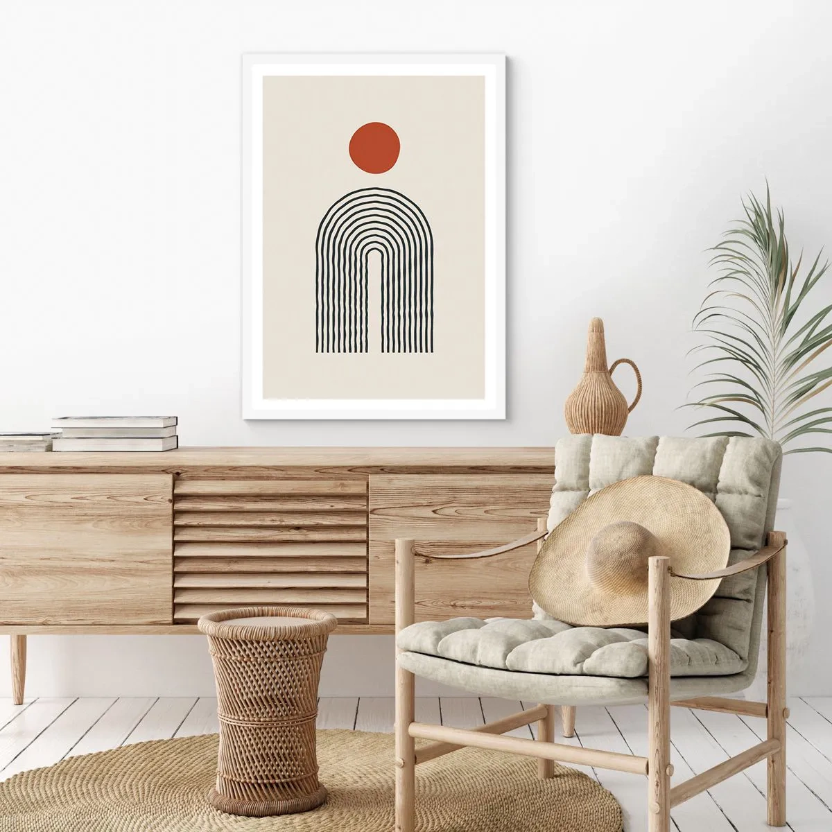 Plakat w białej ramie - Magnetyzm kształtów i barw - 40x50 cm