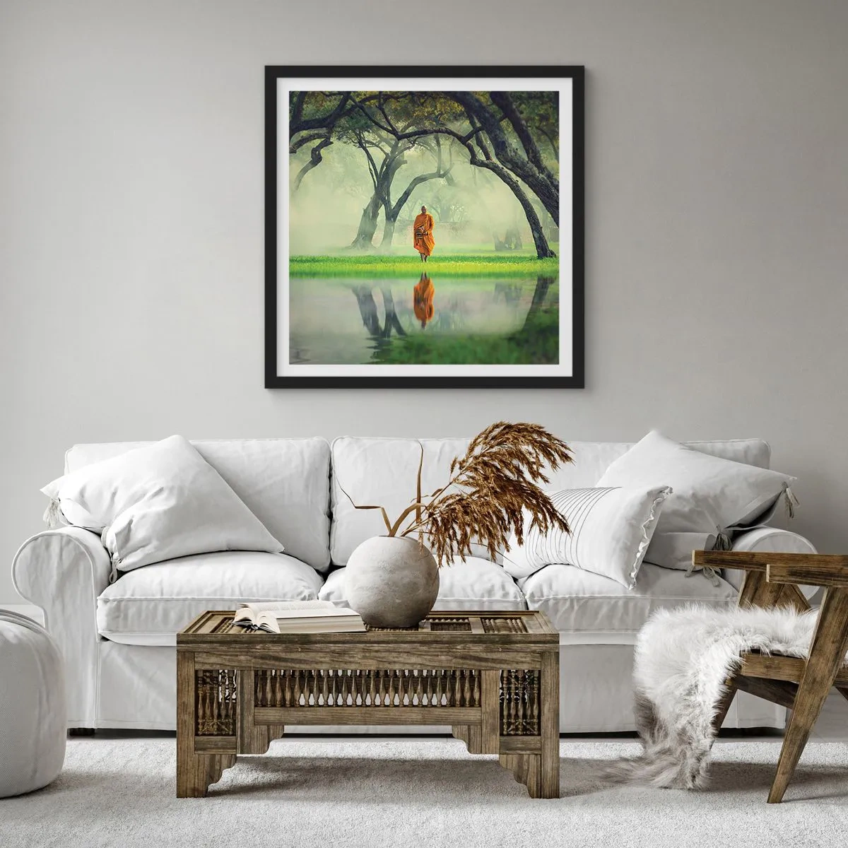 Plakat w czarnej ramie - W drodze do oświecenia - 30x30 cm