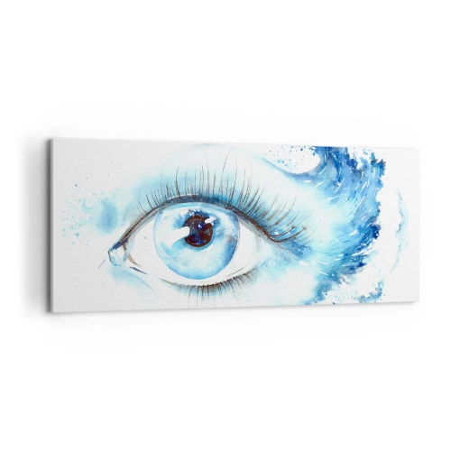 Obraz na płótnie - Zanurzyć się w błękicie spojrzenia - 100x40 cm
