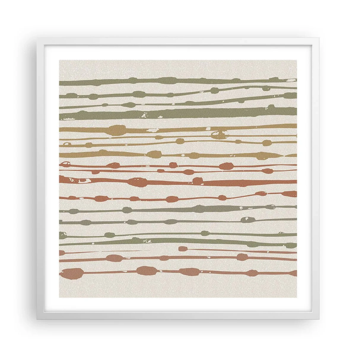 Plakat w białej ramie - Muzyczny zapis barw - 60x60 cm