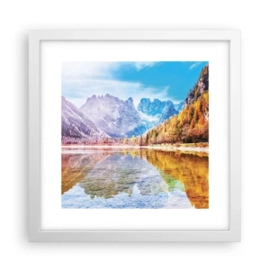 Plakat w białej ramie - A w górach już jesień - 30x30 cm